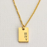 345 Roman Bar necklace - Gold, thin